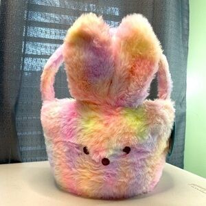 Peeps Tie Dyed Easter Bunny Basket With Handle Plush Easter Bunny Peeps Basket